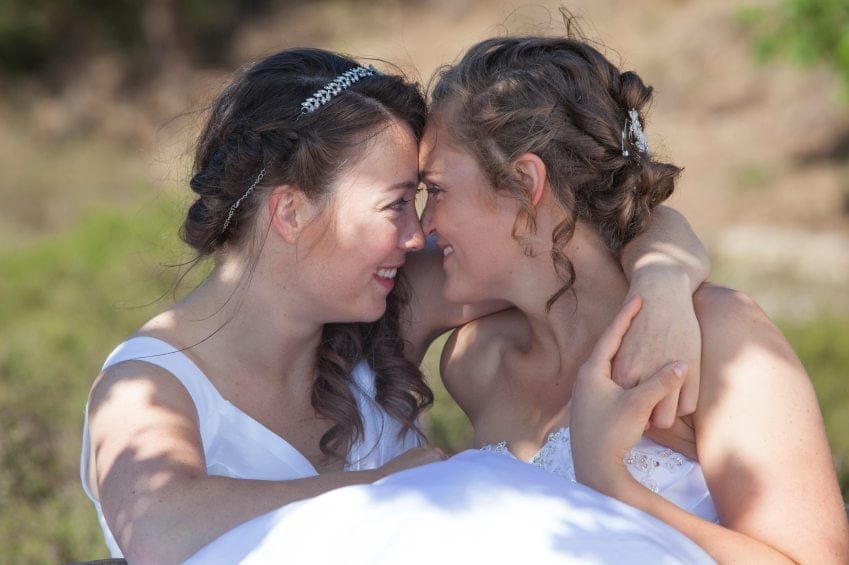 Two females getting married