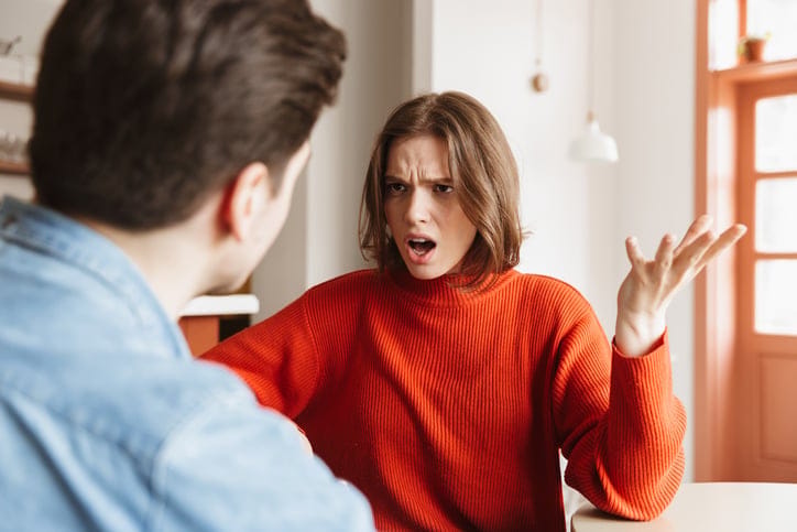 couple fighting at home