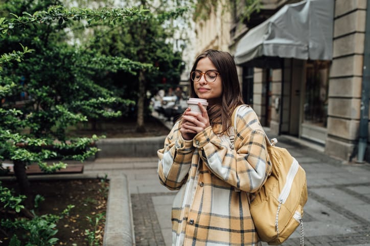 Young woman getting ready for college.