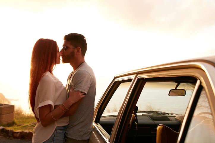 Enjoying summer vacation on a road trip