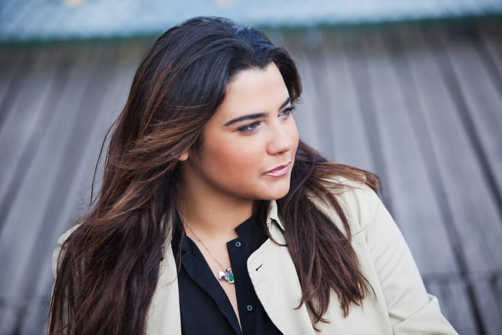 Close up of a woman staring