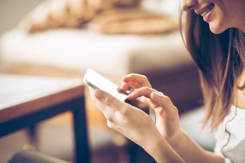 woman texting phone