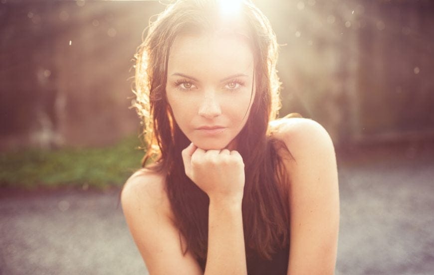 woman sunshine portrait tough