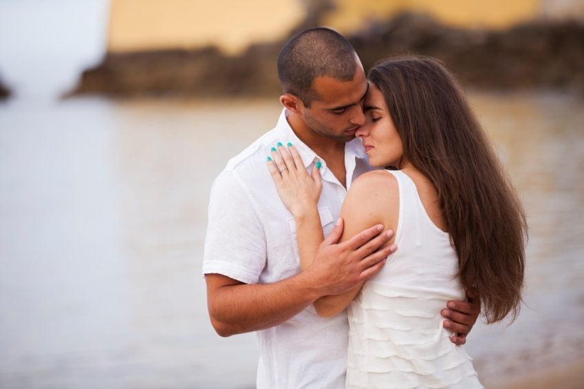 Couple in love on beach