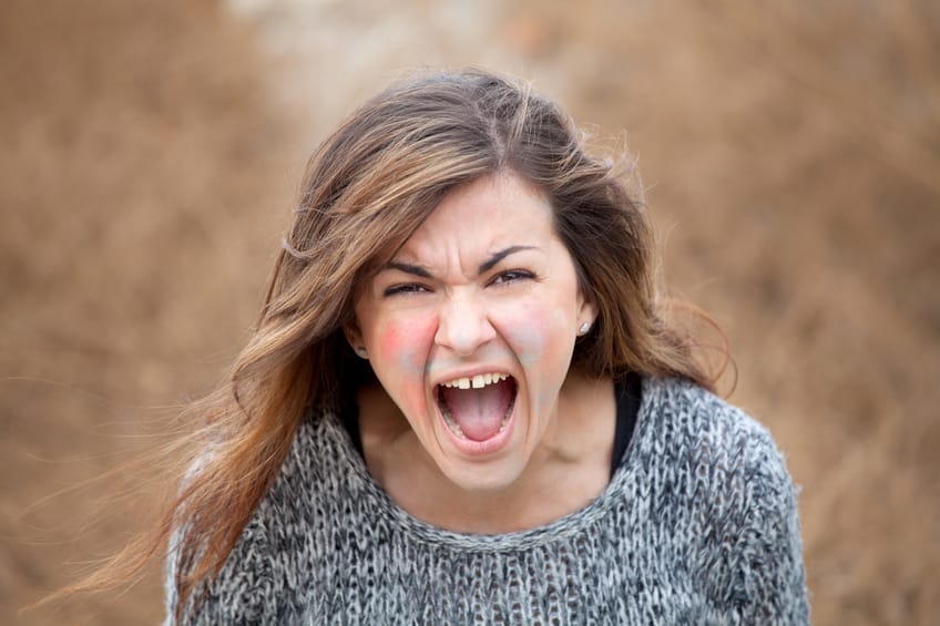 angry woman screaming frustrated