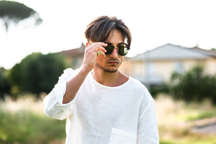 toxic guy in sunglasses outdoors