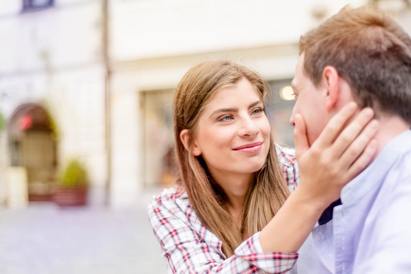 couple close street