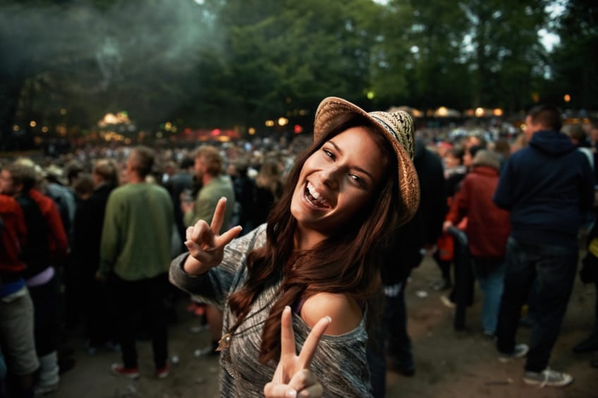 woman happy festival smiling
