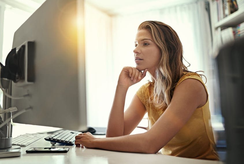 Woman working at desk