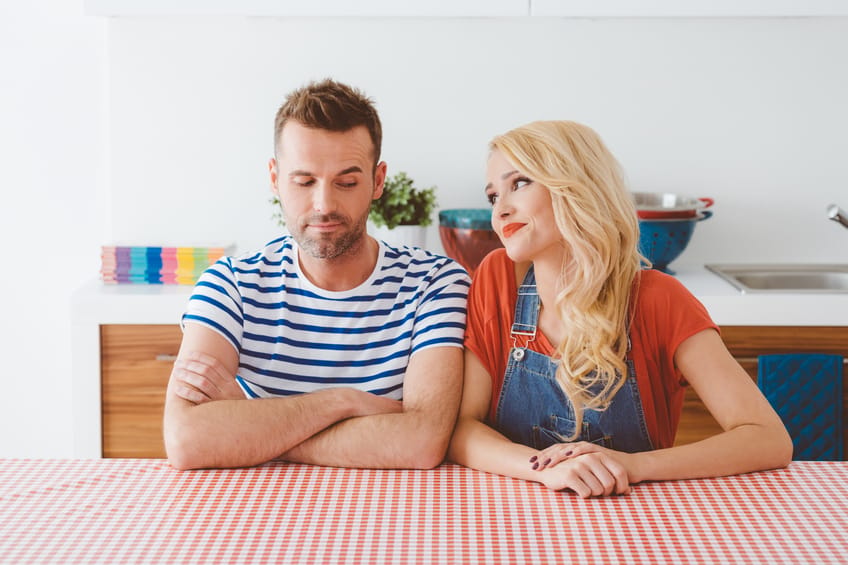 couple angry argument kitchen