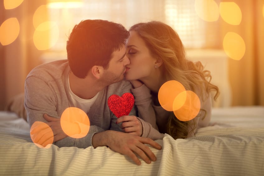 Young couple kissing