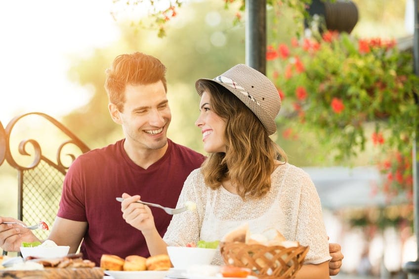 Couple in a restaurant