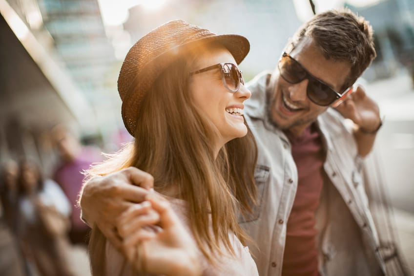 Close up of a couple enjoying shopping together