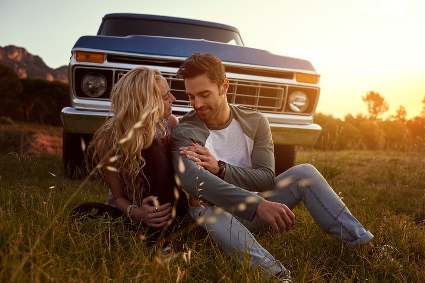 Shot of an affectionate young couple on a roadtrip