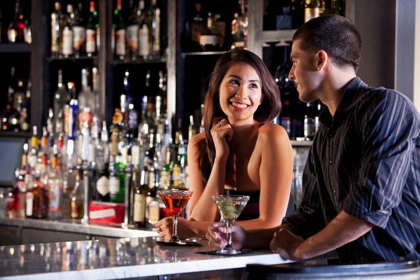 Young couple at a bar