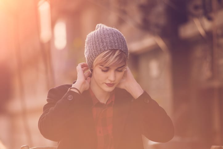 beautiful young woman winter portrait
