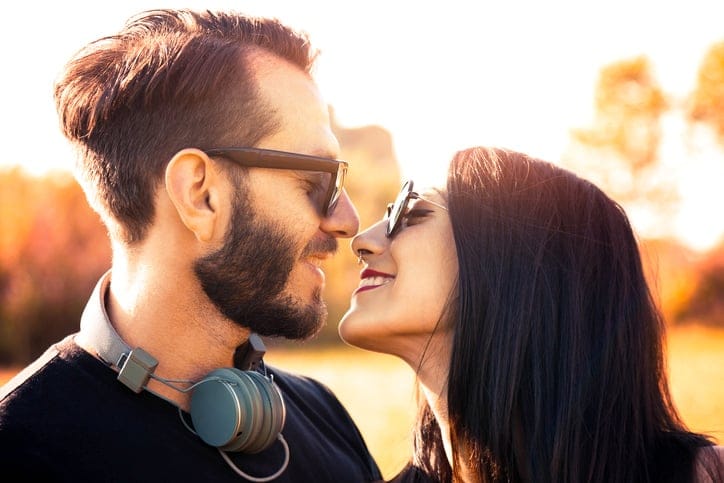 couple kissing romance hipster love outdoors