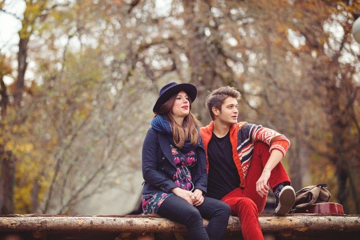 Young couple relaxing in the park