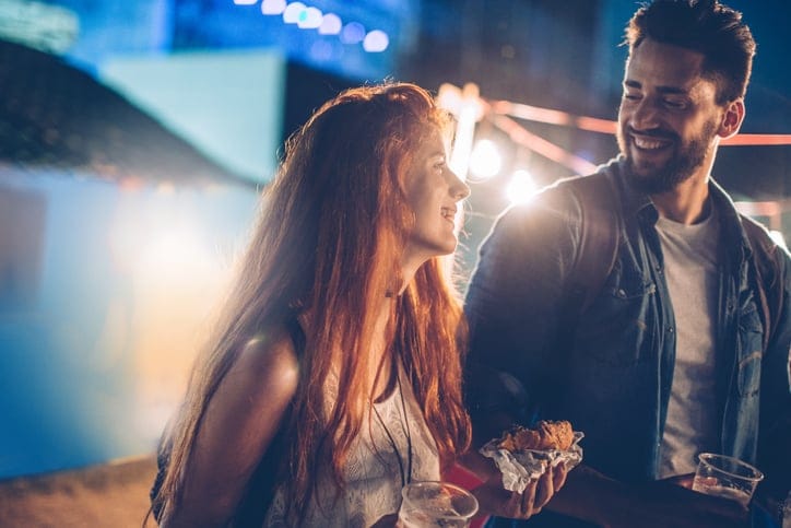 young couple date night romance love