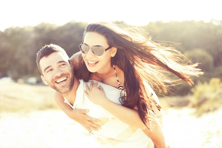 happy young couple dating love romance
