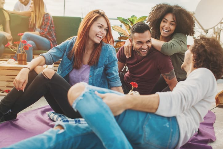 couples friends happy dating fun