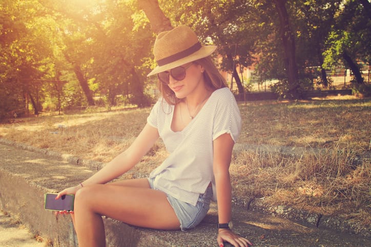 Portrait of young beautiful brunette.