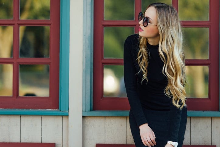 fashionable young woman outdoors
