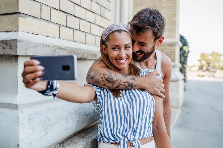couple taking a selfie