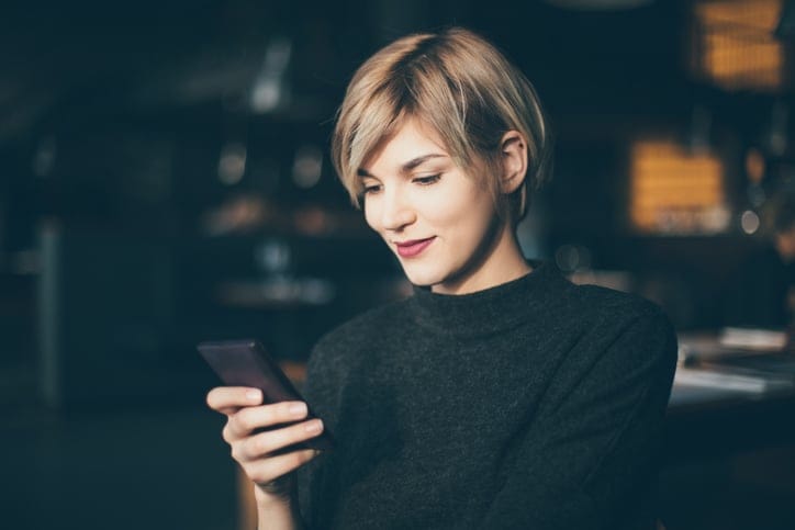 young woman phone