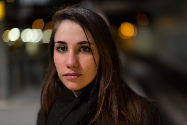 young woman portrait serious