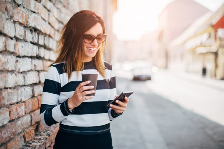 Woman using mobile phone