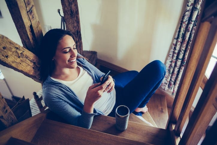 Comfortable at home and texting