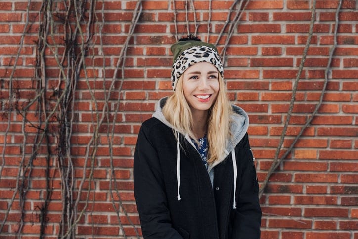 Cool fashionable woman in urban setting
