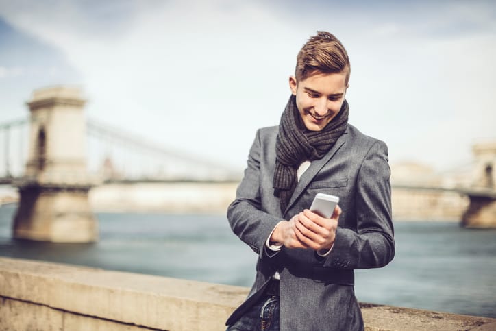 Young man on the phone