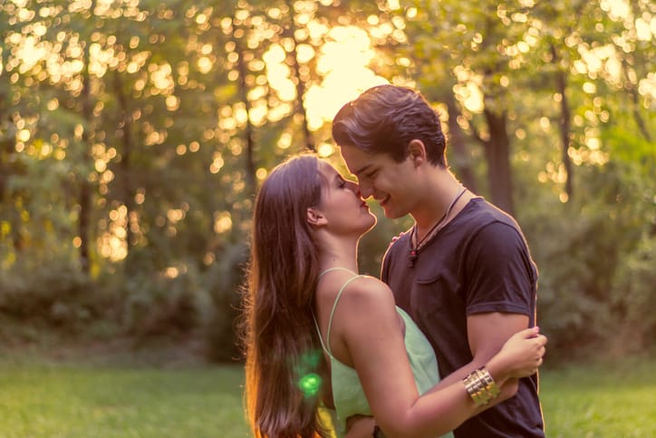 Couple in love enjoying in nature