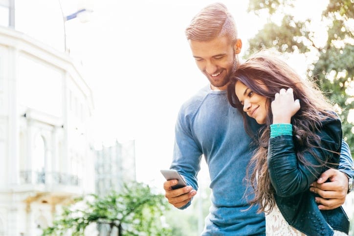 Couple having fun in the city