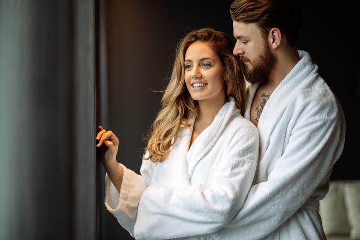 young couple happy romantic dating