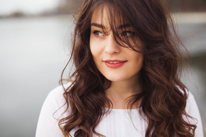 Portrait of beautiful young woman outdoor