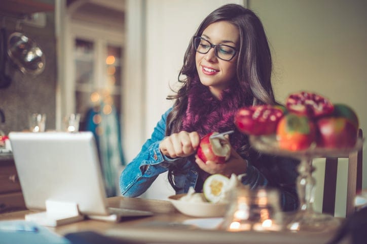 Young woman at home
