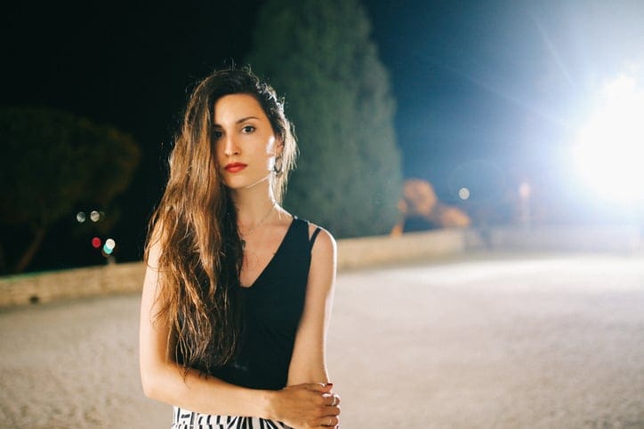 young woman serious