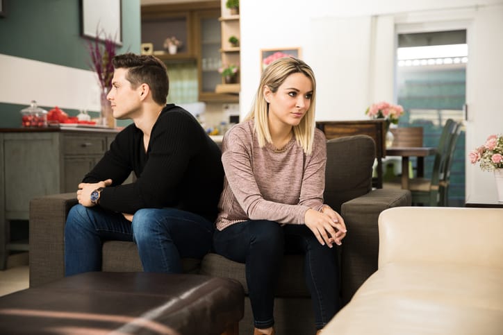 Young couple having dating problems