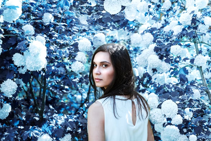 young woman flowers portrait hipster pretty