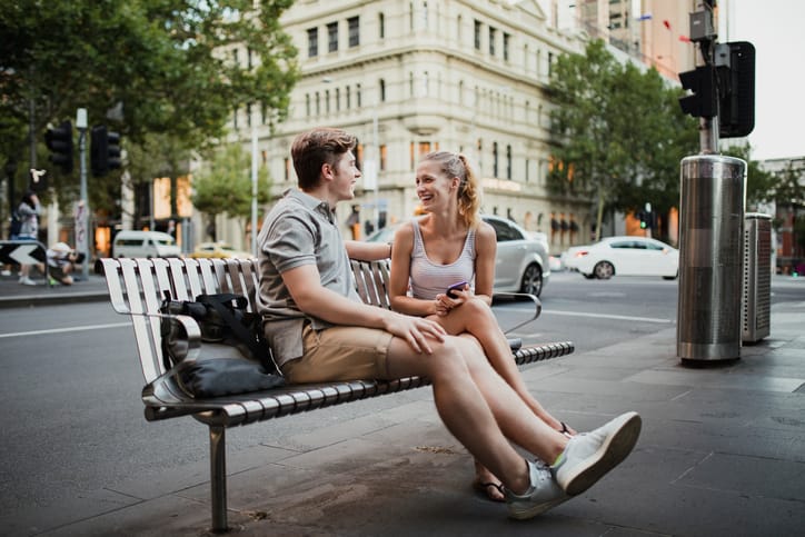 Couple relaxing in the City
