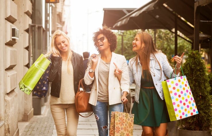 Happy woman in shopping