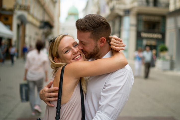 loving young tourist couple