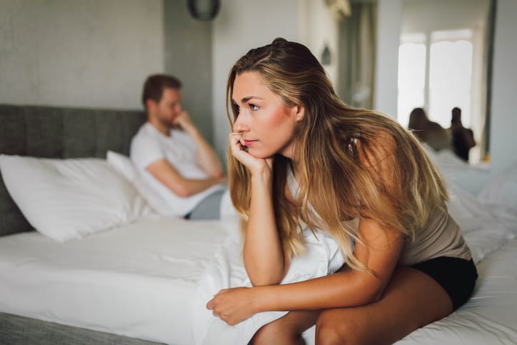 Couple having problems in relationship due to infidelity
