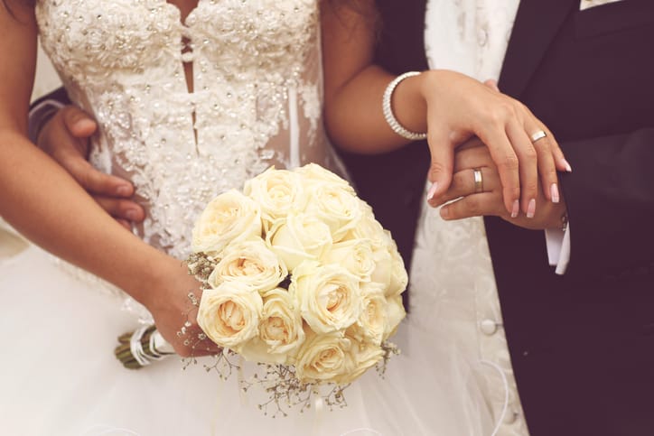 Detail of bride's bouquet.