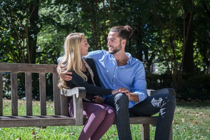 Urban Adults sitting together in a City Park
