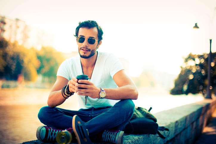 Young stylish man enjoying outdoors