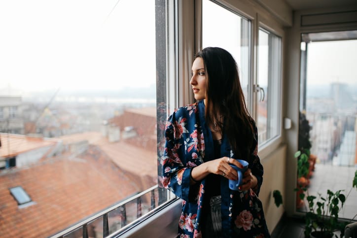 Young woman relaxing at home